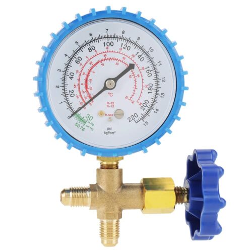Air Conditioning Refrigerant Compressor Pressure Gauge 220 PSI Adjustable for R410A R22 R134A R404A Digital Air Conditioning Pressur
