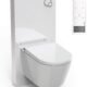 BERNSTEIN - Japanese Toilet Pack White Sanitary Module, Ceramic Hanging Toilet Remote Control, Shower Jet, Hot Air Dryer, Odor F
