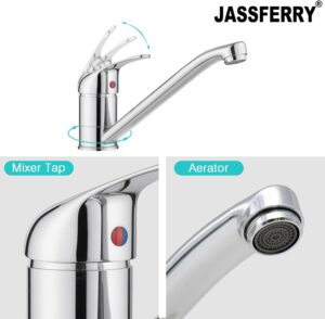 Jass Ferry Robinet de cuisine traditionnel monobloc avec bec pivotant Chrome