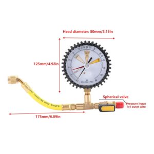 Manomètre climatisation SAE 80 mm R134a R22 R407C R410A