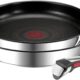Tefal Ingenio Lot de 2 poeles 2428 cm poignee amovible, Induction, Acier inoxydable, Revetement antiadhesif, Empilable, Compatibl