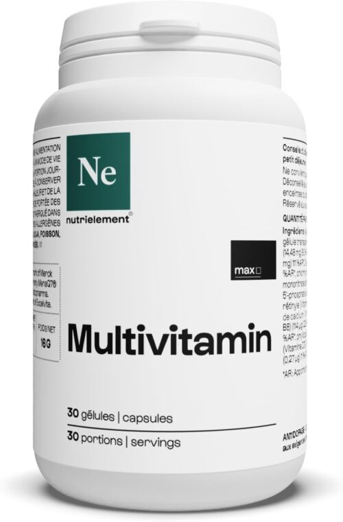 Nutrielement - Multivitamines 13 vitamines Riche en vitamine D, C, E, B3, B5, B6, B1 Sante et Sport Renforcement Immunitaire