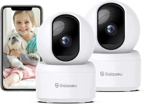 GALAYOU 2k Indoor Surveillance Cameras Human Detection AI Intelligent Tracking 360 WiFi Wireless Compatible with AlexaGoogle Home