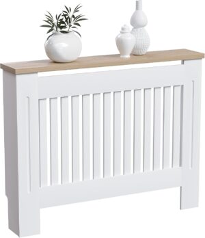 Cache-radiateur Vida Designs moderne à lattes MDF blanc