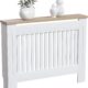 Cache-radiateur Vida Designs moderne à lattes MDF blanc