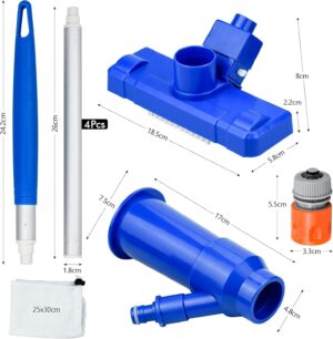 Pool Vacuum Cleaner, Portable Telescopic Pole, Blue
