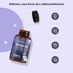 Selenium 200mcg, L Selenomethionine, 365 Comprimes Vegan (1 An), 1 Comprime Tous Les 2 Jours, Selon L'EFSA, Le Selenium Contribue a