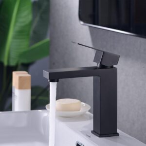 61GHdbZHxL._AC_SL1500_.jpg ARCORA Robinet de Lavabo Pour Salle de Bain Carree Mitigeur a Levier Unique en Acier Inoxydable de 195MM avec Tuyaux d'eau Froide et