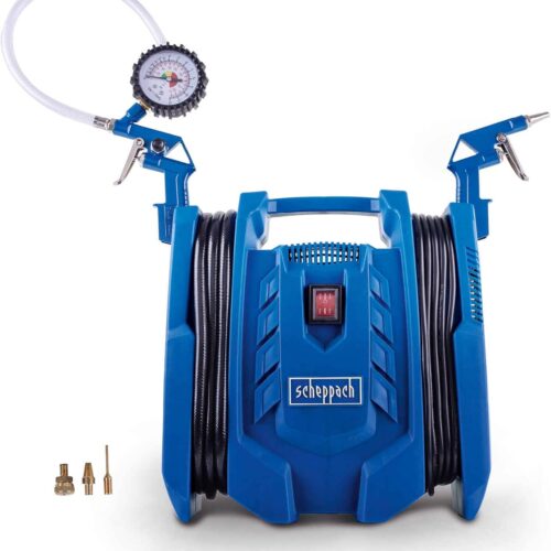 61GLnVgAjcL._AC_SL1500_.jpg Scheppach Airforce 7 Mobile Air Compressor 230 V 1100 W Pressure 8 Bar 180 lmin Oil-free and Mobile 8 m Working Radius