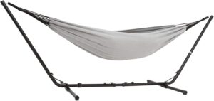 Vita5 Hamac sur Pied Exterieur pour des Heures de Detente, Hamacs 2 Personnes avec Toile en Coton, Support Portable et Solide en Aci