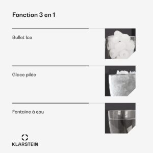 Machine à glaçons Klarstein ArcticBlend 3-en-1 20 kg/24h