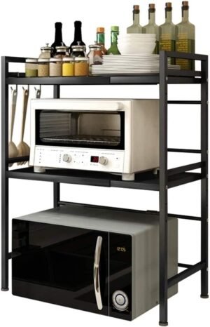 Support micro-ondes extensible LANTUS métal 2 niveaux