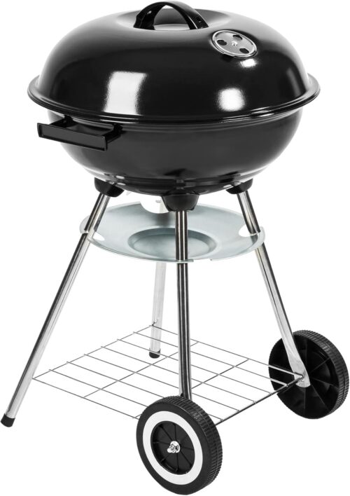 TecTake BBQ GRILL BARBECUE CHARBON DE BOIS FUMOIR SMOKER - diverses tailles au choix - (Barbecue rond avec couvercle et roues No.