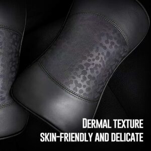 Carodi Lot de 2 coussins de nuque en cuir pour voiture, 100 mousse a memoire de forme, support cervical confortable, siege de voit