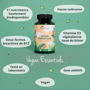 Multivitamines vegan haute biodisponibilité - pour végétalien