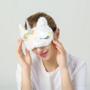 3 Pieces Licorne Masques de Sommeil Kit, Yeux Masque, Yeux Bandes pour Femmes Filles Enfants Moelleux Maison Lit Voyager Vol De Voit