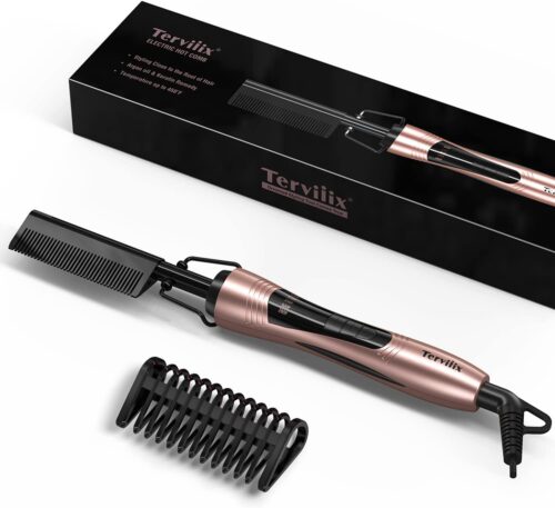 Peigne chauffant réglable pour cheveux afro et barbe