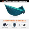 AnorTrek Camping Hammock, hamac de Voyage en Nylon Super leger et Portable avec Deux Sangles d'arbre, pour Le Camping, la randonnee