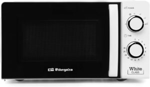 Orbegozo Mi 2115 Four a micro-ondes, 20 l de capacite, 6 niveaux de fonctionnement, minuterie jusqua 30 min, 700 W, blanc