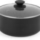 Progress Marmite 24cm (2.76L) en Aluminium Trempe avec Couvercle en Verre Trempe, Faitout avec Revetement Anti-adhesif en Ceramique