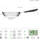 Amazon Basics Poele en acier inoxydable avec revetement antiadhesif - convient aux cuisinieres a induction, avec poignee confortable