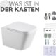 Suspended toilet, complete wall element with flush cistern, flush cistern, release plate, wall toilet with soft-close soft-close mec