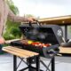 Barbecue charbon de bois LEHMANN, grille XL, 2 étagères bois