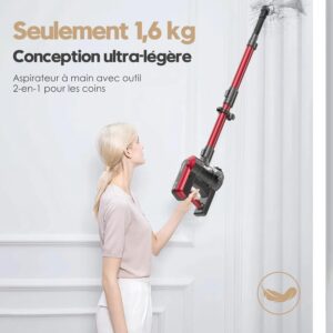 Akitas V10 Aspirateur Balai sans Fil 30V 450W Jusqu'a 50 Minutes 3 Vitesses Balai et a Main Moteur Numerique sans Balais (BLDC) Batt