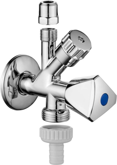 Ibergrif M22023, Vanne d'Angle Combinee, Robinet Equerre Combine Universelle Auto-Etanche, Vanne de Raccordement pour Lave-Vaisselle