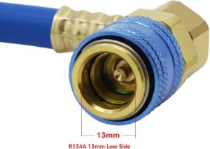 Tuyau de charge R134A HSEAMALL métal avec manomètre