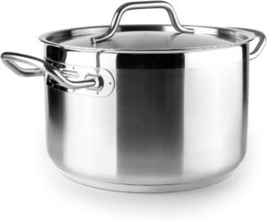 IBILI - Faitout avec couvercle inox Ebbe 22 cm, acier inoxydable 1810, compatible induction
