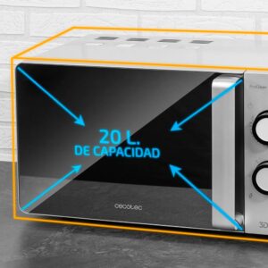 61Lv98-iCL._AC_SL1000_.jpg Cecotec Micro-ondes ProClean 3060 Gray Mirror. Capacite de 20 L, Revetement Ready2Clean, 700 W de Puissance, 6 Niveaux de Fonctionne