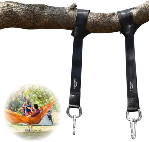 POOTACK Lot de 2 Kit Hamac Ultra Resistant aux Sangles Lourde Suspension 150cm avec D-Ring,Deux Crochets Mousquetons, Charge Max 500