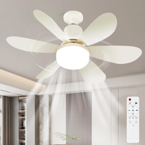 Ulikey Ventilateur Plafond avec Lumiere, Lampe Ventilateur Plafonnier, Ventilateur avec Telecommande et Lumiere, Silencieux, 3 Vites