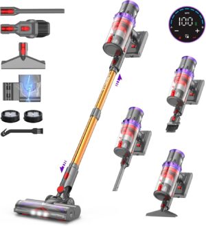 61MSeuSShL._AC_SL1500_.jpg Aspirateur balai sans fil Coovy - 75 min d'autonomie