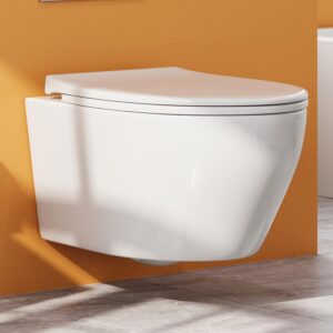 61MUNYTeSbL._AC_SL1500_.jpg Teal Home Ceramic wall-hung toilet with soft-close mechanism, single hole Superspin flush toilet, white toilet with nano coating, 52