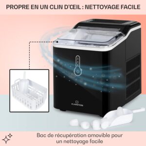Machine à glaçons Klarstein 1,5 L, 12 kg, autonettoyante