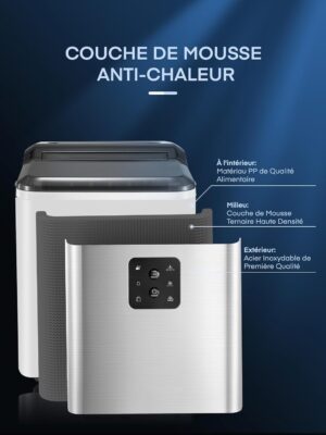 Self-Cleaning Ice Maker, 14kg in 24h, 2 Size Ice Cubes, Portable No Installation, Quiet Under 40dB, Fast Ice Cube Ready in 6 Mins, S