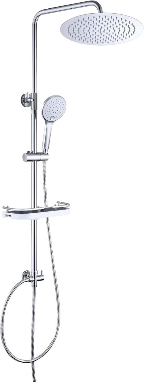 JOHO Adjustable Height Adjustable Shower Column Shower Shower Bathroom Shower System Shower Bath Shower with Shelf Shower with Showe
