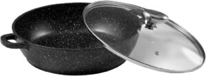 61Ndn9nmKL._AC_SL1500_.jpg Pradel Excellence - PCUI001016 - Mijoteuse Fonte d'Aluminium Premium Ø28cm, Couvercle Verre - Revetement Anti-Adhesif Facon Pierre -