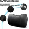 Carodi Lot de 2 coussins de nuque en cuir pour voiture, 100 mousse a memoire de forme, support cervical confortable, siege de voit