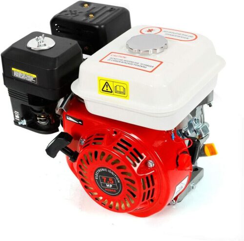 7,5 CV Moteur a essence,Moteur a kart industriel 4 Temps,1 Cylindre,3600 trmin (Noir et blanc)
