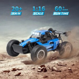 Great-JUNAMT Voiture telecommandee RC Voitures 1:16 Tout-Terrain Monster Truck Phares a LED, Jouet de Voiture RC 20 kmh Cadeau pour