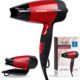 Aigostar Linda 32GQT - 1500W double voltage seche-cheveux compact de voyage avec manche pliable, 2 vitesses, protection contre la su