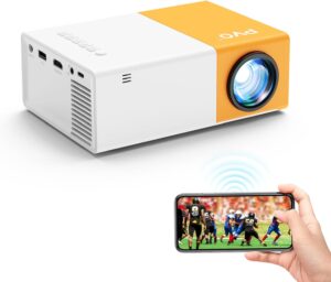 PVO Portable WiFi Projector, Smartphone Can Mirror Wireless Projector Projector Compatible with SmartphoneTabletLaptopTV StickTy