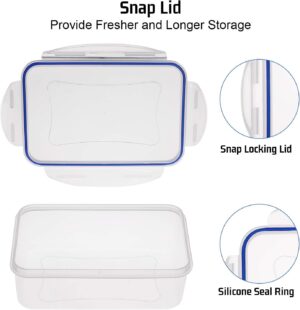 SIKITUT Boite Alimentaire Plastique, Lot de 8 Boites de Conservation Hermetiques, Conteneur Alimentaire avec Couvercles Hermetiques,
