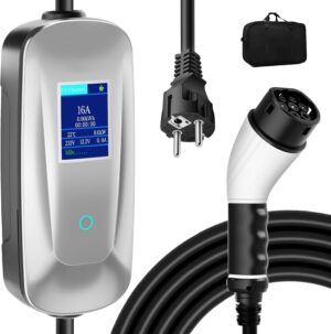 AIMAX Electric Car Charging Cable EV Charger 3.5kw 16A, Charging Cable Type 2 Portable Electric Car Charger for Electric and Hybrid