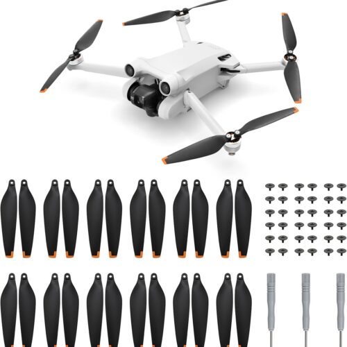 MoKo 24 Pieces Helices Mini 3 Pro en PC, Helices de Drone Compatible avec DJI Mini 4 Pro3 Pro, Helices de Rechange a Faible Bruit a