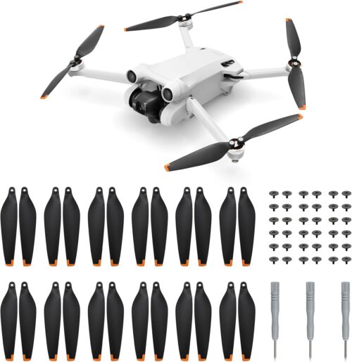 MoKo 24 Pieces Helices Mini 3 Pro en PC, Helices de Drone Compatible avec DJI Mini 4 Pro3 Pro, Helices de Rechange a Faible Bruit a