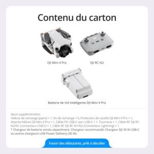 DJI Mini 4 Pro - drone pliable 4K HDR + télécommande RC-N2